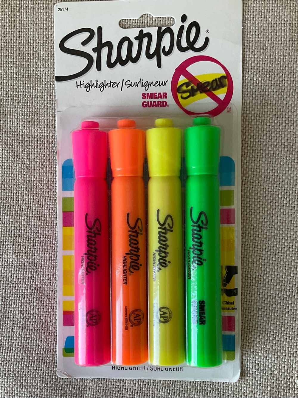 Sharpie Assorted Neon Highlighter Set - Pink, Orange, Yellow, Green